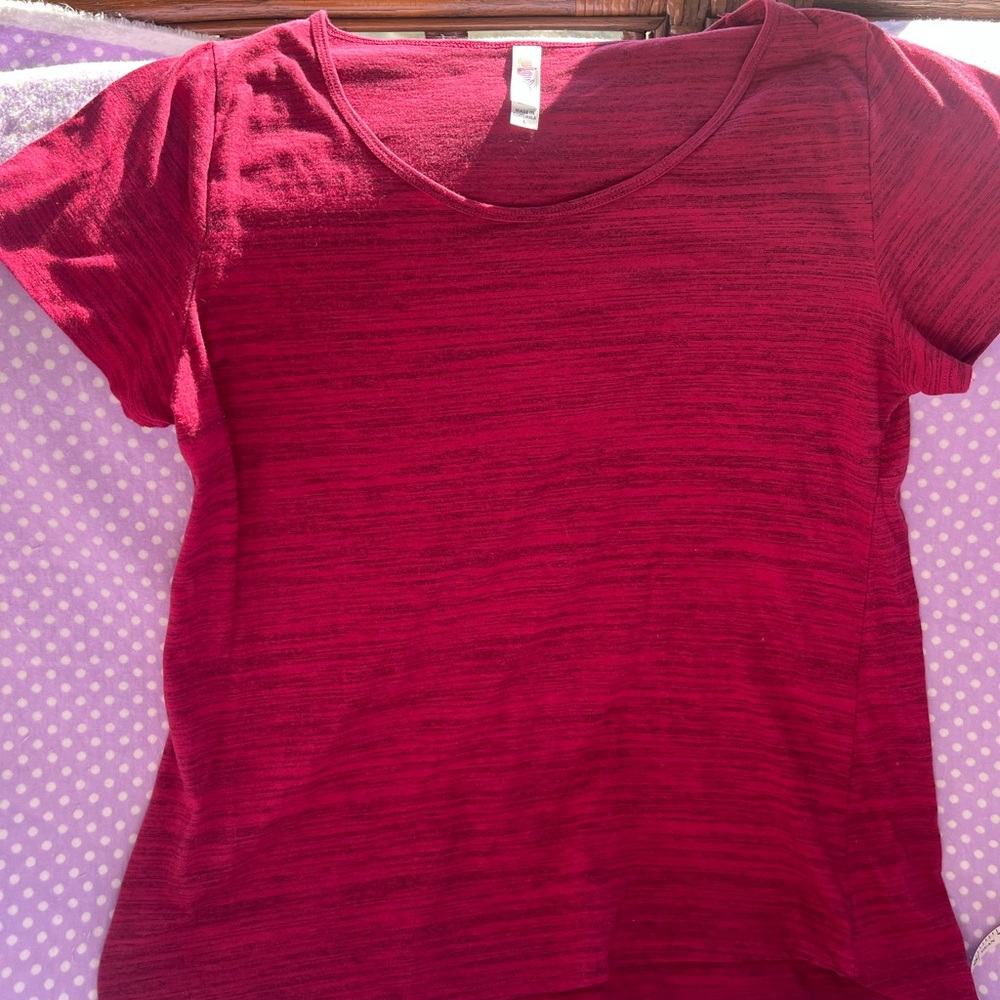 LuLaRoe Rich Red Short Sleeve Tee